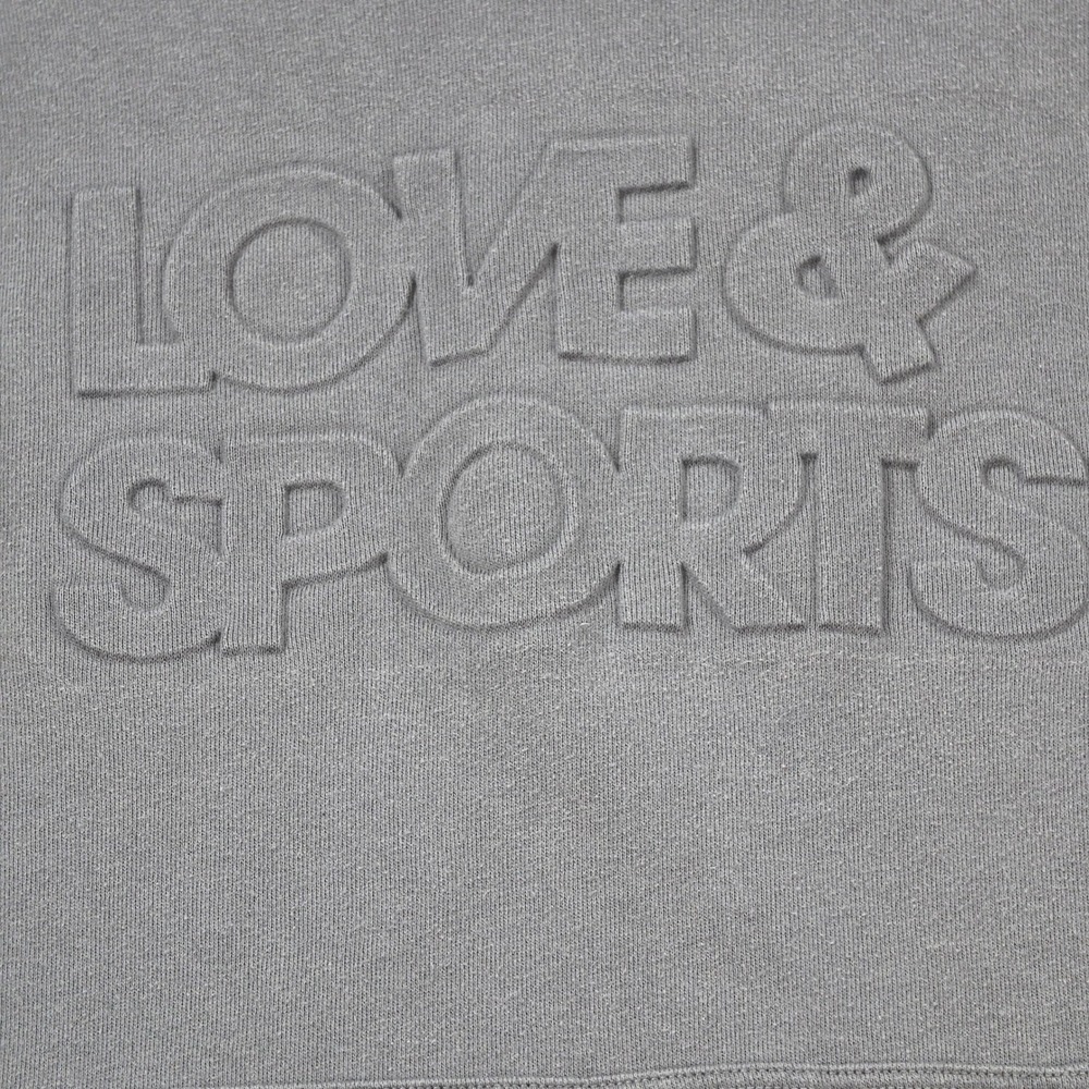 Love & Sports Hoodie Womens XXL 20 Gray Excellent Embossed Logo Sweatshirt